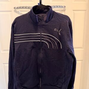 Puma Men's Dark Blue Zip-Up Sweater
